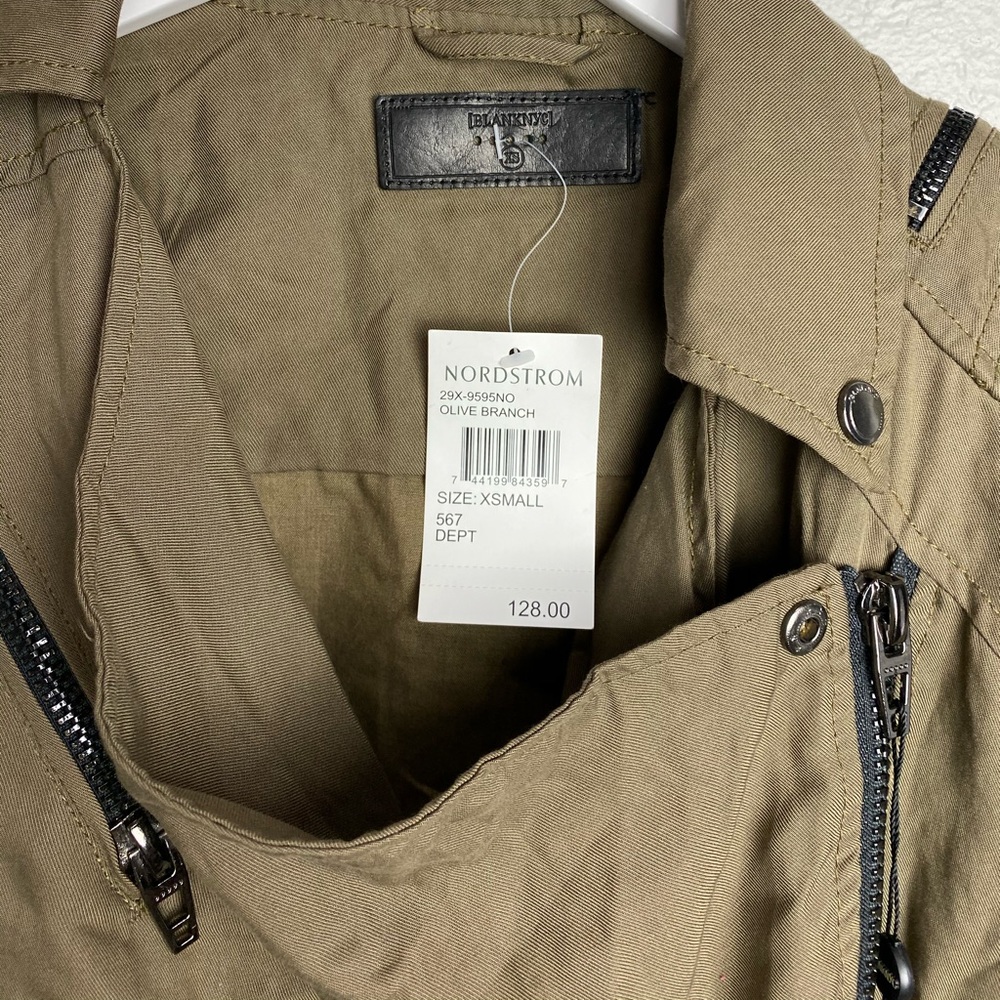 NWT Blank NYC Zipper Moto Jacket- Green - Picture 7 of 7